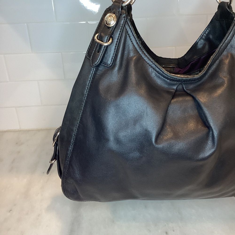 Coach Bag Purse Handbag Leather Maggie Mia Black Hobo Shoulder Bag Pocketbook #1 - Picture 4 of 15